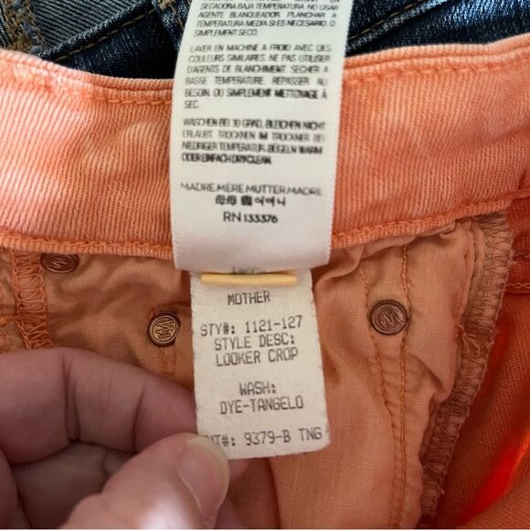 MOTHER Skinny Orange Jeans The Looker Crop Size 27 - Picture 4 of 7